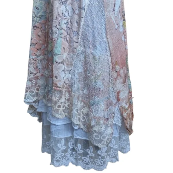Made In Italy Lacy Layered Tunic Dress One Size - Picture 7 of 16